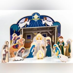 Melissa & Doug Wooden Christmas Nativity Set - Child-Friendly Playset